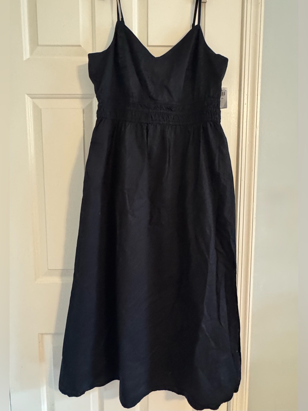Women’s Old Navy Black Sleeveless Maxi Midi Dress Pockets Large Tall NWT